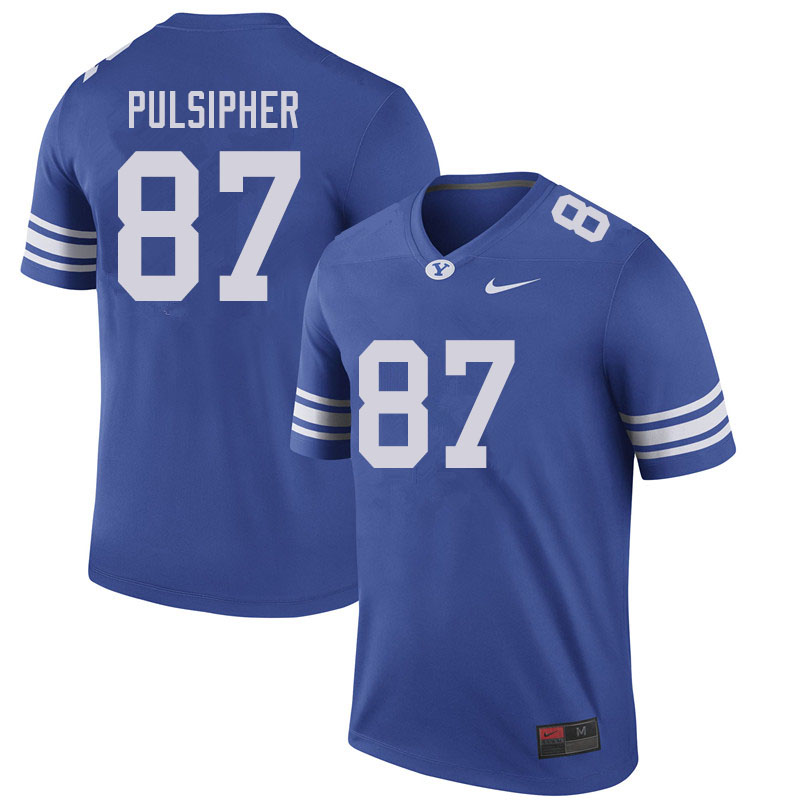Men #87 Addison Pulsipher BYU Cougars College Football Jerseys Sale-Royal